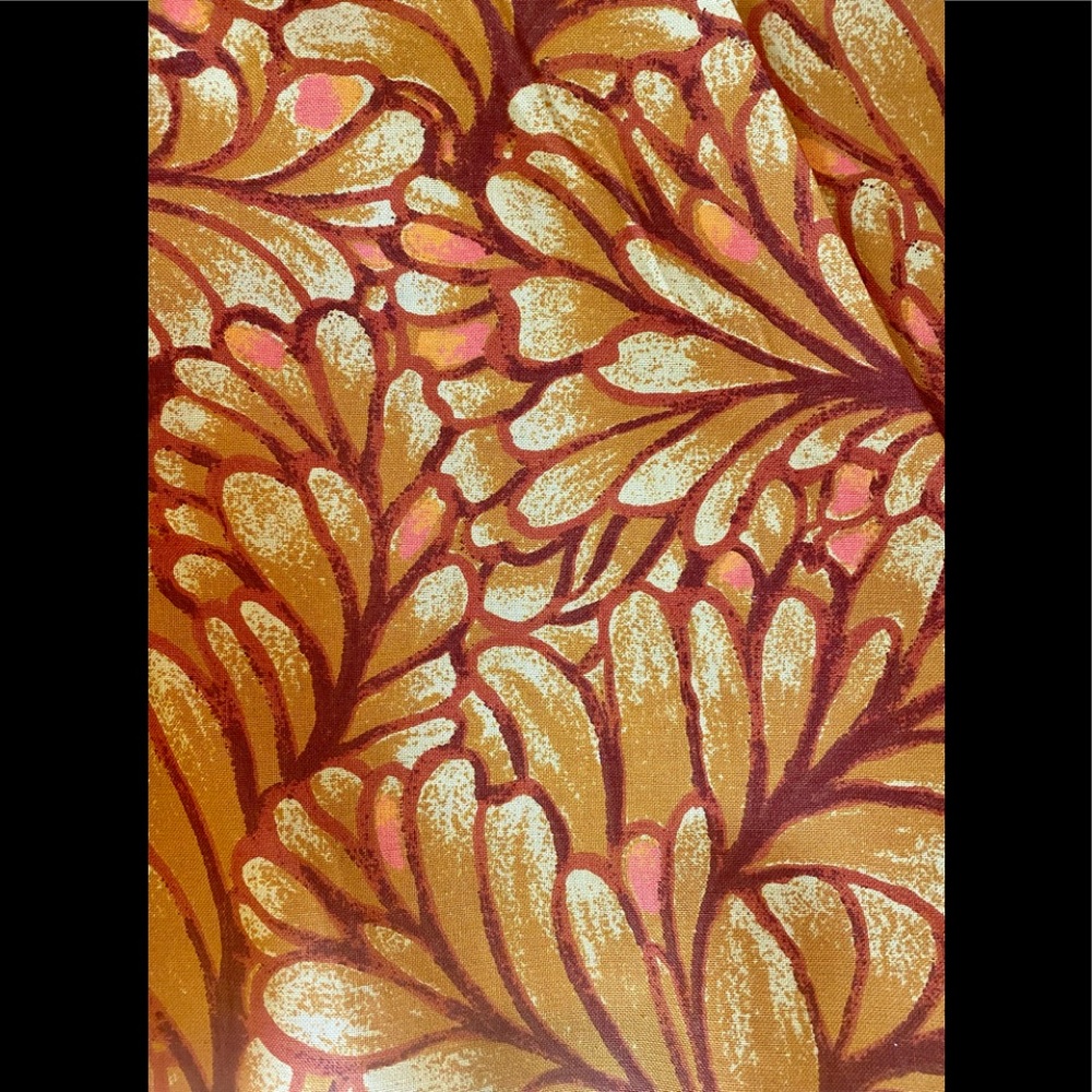 Vintage retro High-end Upholstery Fabric Home Decor rust gold 15 yds